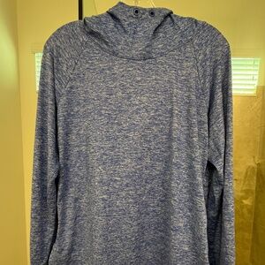 Athleta Uptempo Blue heathered long sleep hoodie size L